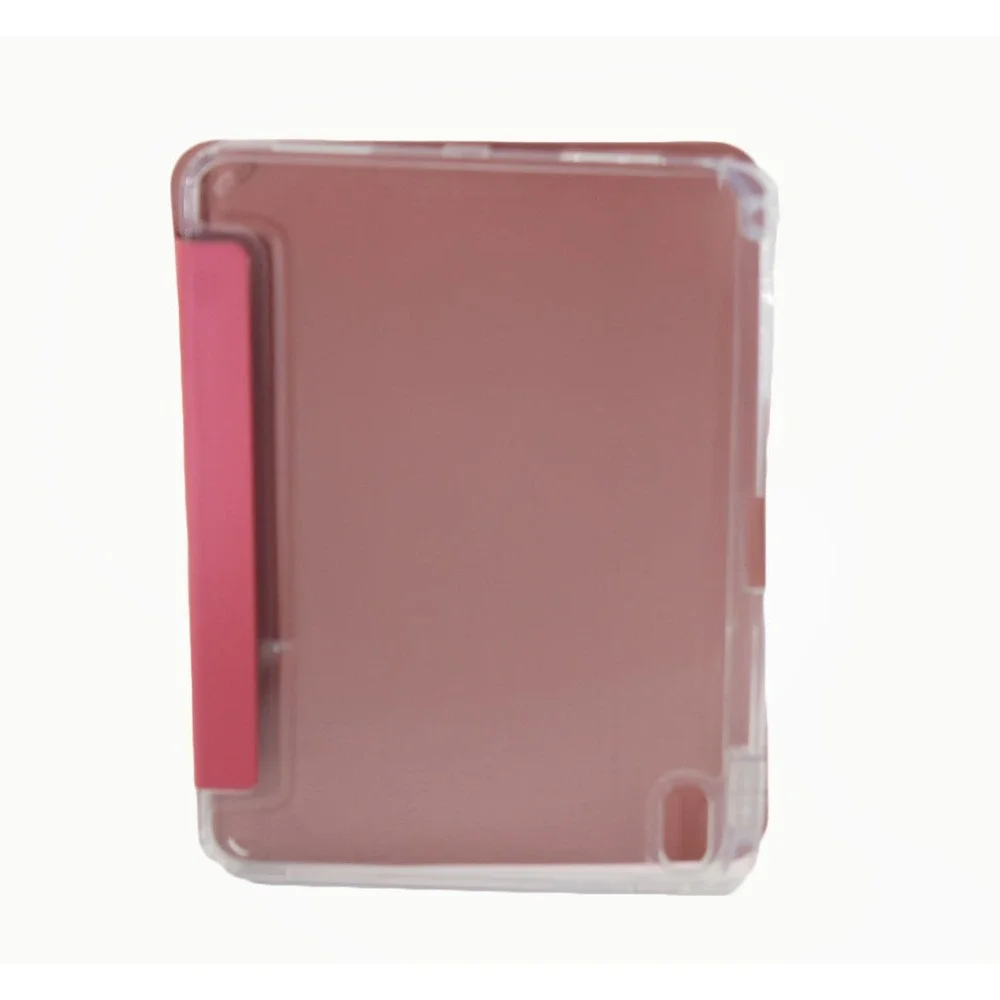 iPad 10th Gen 10.9 Case Hot Pink Smart Folio Clear Back Cover